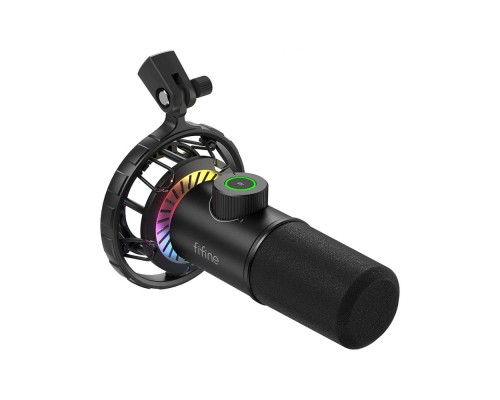 FIFINE K658 USB Dynamic Cardioid Microphone with Live Monitoring, Gain Control, Mute Button