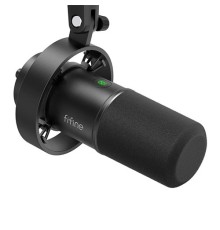 FIFINE K688 USB/XLR Dynamic Microphone with Shock Mount, Touch-Mute, Headphone Jack, I/O Controls for Podcasting