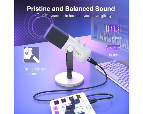 FIFINE AmpliGame AM8 RGB USB/XLR Dynamic Microphone