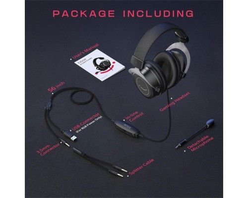 FIFINE Ampligame H3 RGB Headset with 3.5mm TRRS Jack for PS4/5, Xbox, Switch, In-line Volume & Mute Control