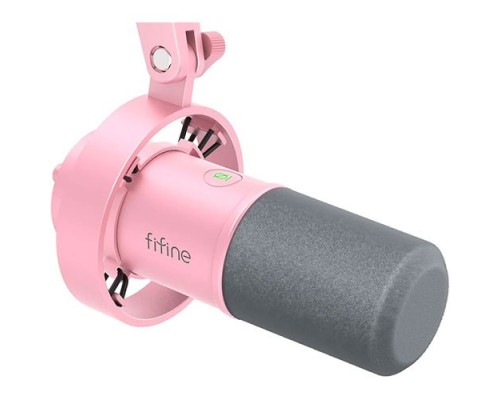 FIFINE K688 USB/XLR Dynamic Microphone with Shock Mount, Touch-Mute, Headphone Jack, I/O Controls for Podcasting