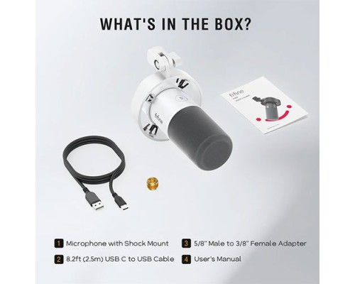 FIFINE K688 USB/XLR Dynamic Microphone with Shock Mount, Touch-Mute, Headphone Jack, I/O Controls for Podcasting