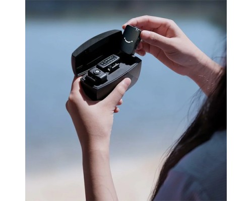 FIFINE M9 Dual Wireless Lavalier Microphone System with Charging Case & 3 Adapter Cables for Android, iPhone, Camera, PC