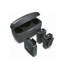 FIFINE M9 Dual Wireless Lavalier Microphone System with Charging Case & 3 Adapter Cables for Android, iPhone, Camera, PC