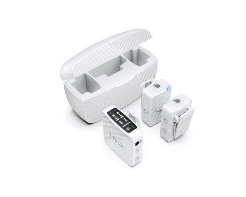 FIFINE M9 Dual Wireless Lavalier Microphone System with Charging Case & 3 Adapter Cables for Android, iPhone, Camera, PC