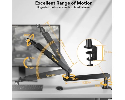 Maono BA92 Microphone Suspension Boom Arm Stand