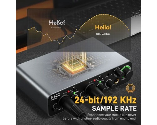 Maono PS22 Audio Interface For Recording, Music Production, Guitar