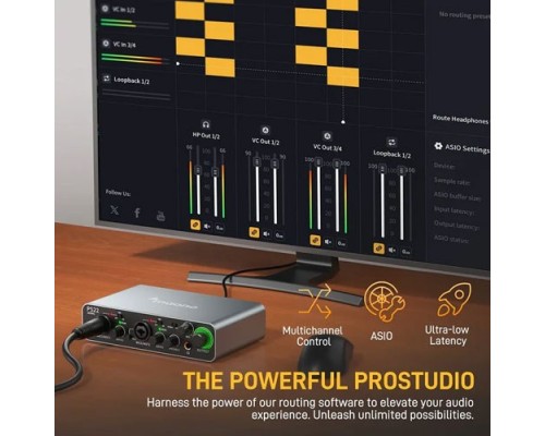 Maono PS22 Audio Interface For Recording, Music Production, Guitar