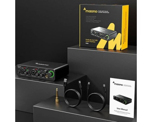 Maono PS22 Audio Interface For Recording, Music Production, Guitar