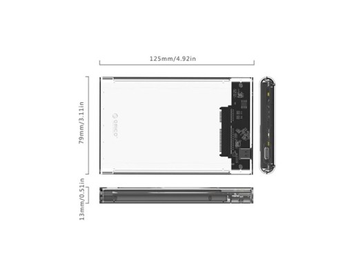 ORICO 2139C3-G2 2.5INCH TRANSPARENT TYPE C HARD DRIVE ENCLOSURE