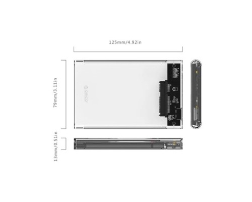 ORICO 2.5 INCH 2139U3 TRANSPARENT USB 3.0 HARD DRIVE ENCLOSURE