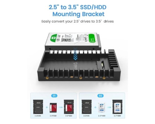 ORICO 2.5 TO 3.5 INCH HARD DRIVE CADDY ADAPTER