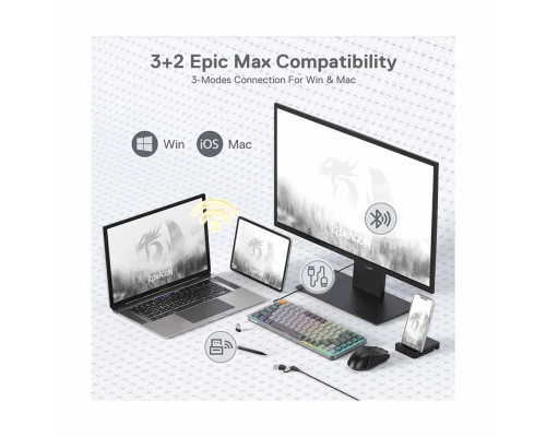 Redragon AZURE K652 84 Key RGB Mechanical Gaming Keyboard