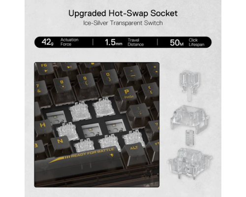 Redragon ELF PRO K649 Transparent Mechanical Keyboard