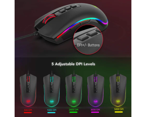 Redragon M711 COBRA 7 Programmable Buttons RGB Backlit Gaming Mouse
