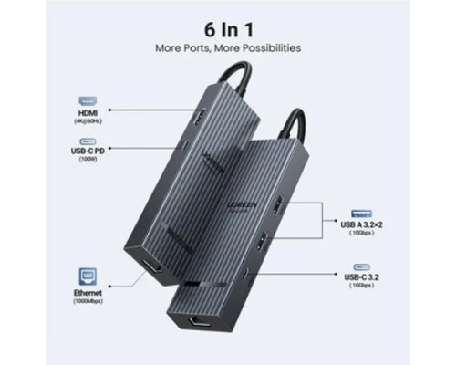 UGREEN CM828 (45364) 6 IN 1 USB C DOCKING STATION