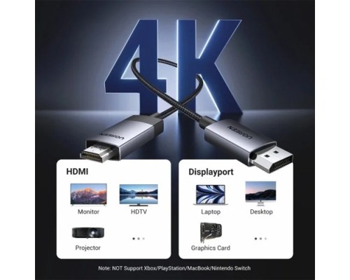 UGREEN DP119 (15574) DP TO HDMI 4K CABLE 2M