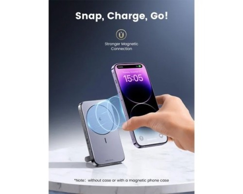 UGREEN PB206(15086) FOLDABLE KICKSTAND MAGNETIC WIRELESS POWER BANK