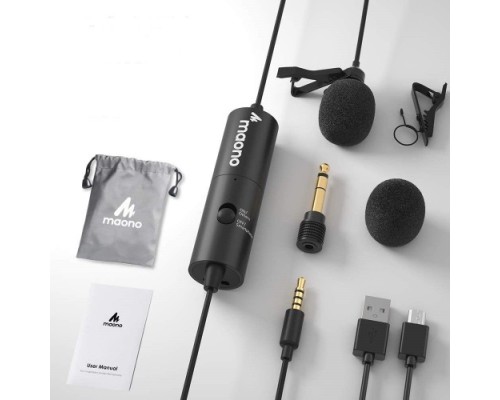 Maono AU-100R Clip-on Rechargeable Omnidirectional Lavalier Mic