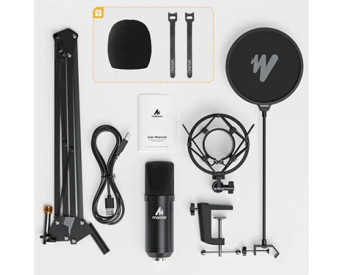 Maono AU A04 Professional Podcaster USB Microphone Boom Arm Bundle Plug & Play