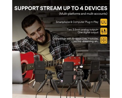 Maono AU-AM200 S1 MaonoCaster Lite Portable All-in-One Podcast Production Studio