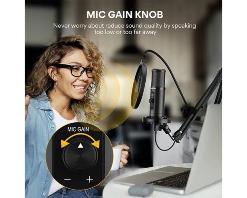 Maono AU-PM422 Podcast Microphone Zero Latency Monitoring