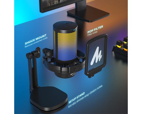 MAONO DGM20 GamerWave Condenser USB Gaming RGB Microphone