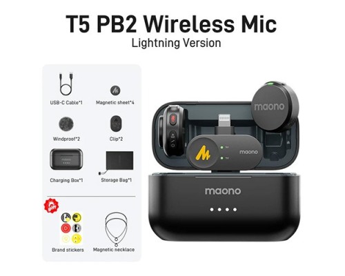 Maono Wave T5 Wireless Lavalier Microphone