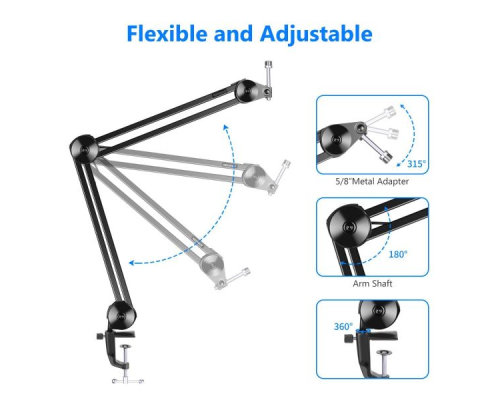 Microphone Arm Stand- Monster Arm (Load Capacity up to 2kg)